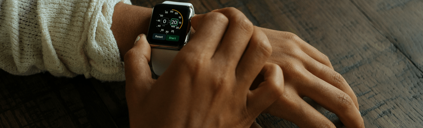 Image of someone setting their smartwatch timer