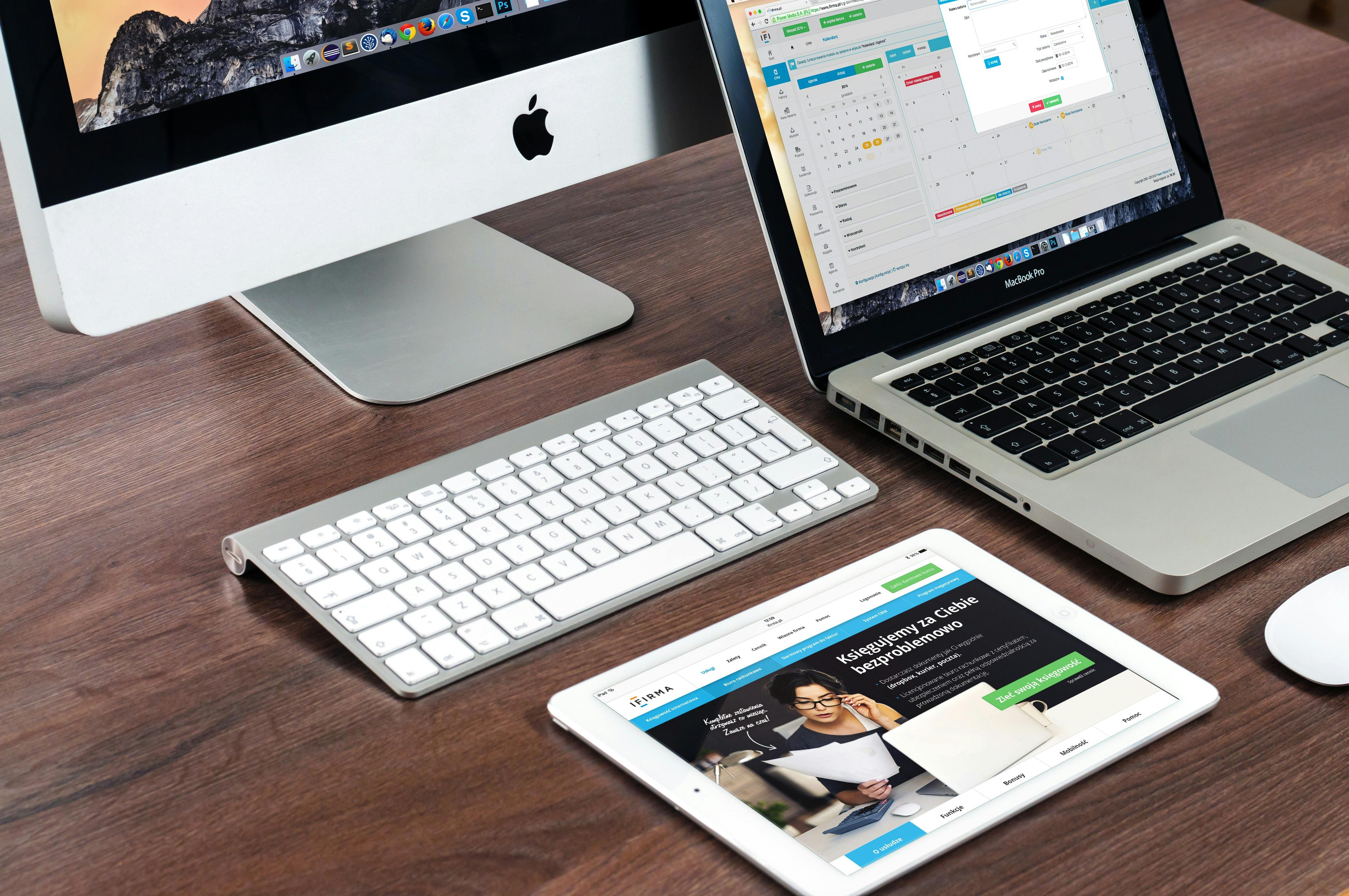 Multiple computers on a desk