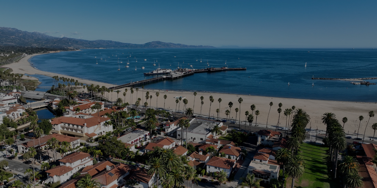 Santa Barbara coastline and Stearns Wharf, representing the local community served by small business bookkeeping services in Santa Barbara.