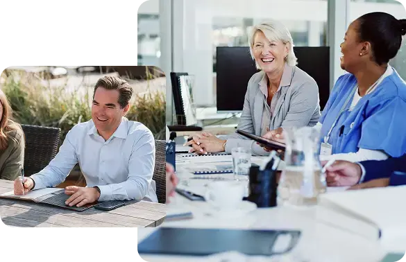 Nonprofit board of directors reviewing financial strategies with an Accountix fractional CFO.