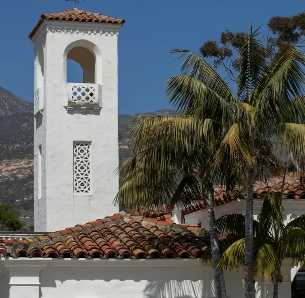 Montecito landmark with palm trees and mountain views, highlighting our fractional CFO services for Montecito businesses.