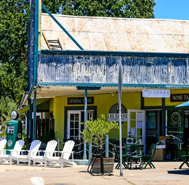 Los Olivos storefronts and wine tasting room representing businesses supported by outsourced accounting services