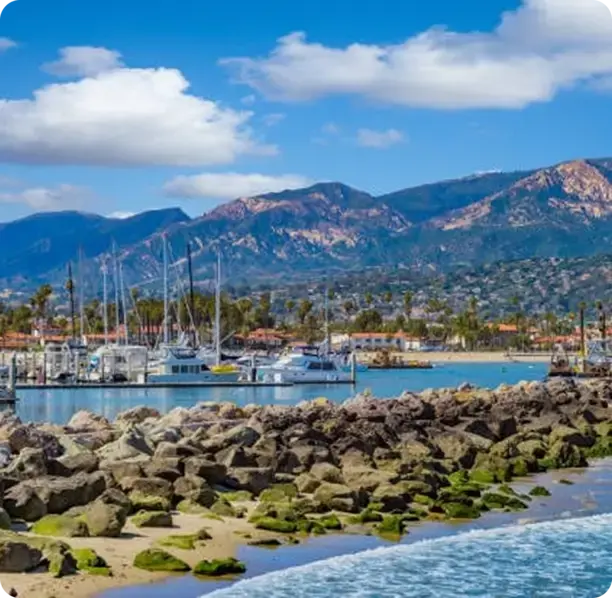 Harbor with mountains in the background, highlighting our scalable outsourced accounting for Montecito businesses