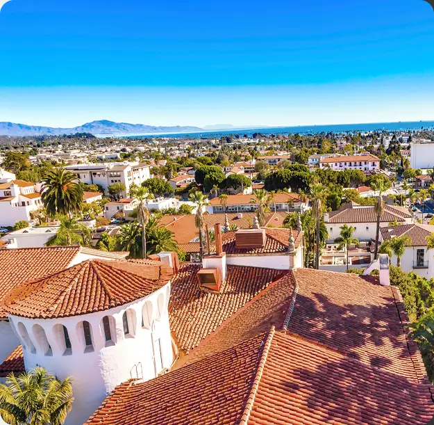 Aerial view of Santa Barbara, representing local enterprises we guide with bookkeeping and CFO leadership.